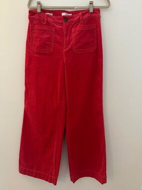 LOFT - Palmer Wide Leg Pants Corduroy - Size 6 - Berry Pink